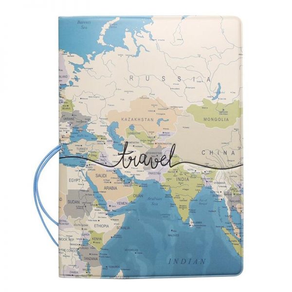 Creative World Map Passport Cover Wallet Bag Letter Men Women Pu Leather Id Address Holder Portable 5 - Passport Cover
