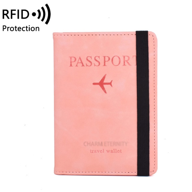 Elastic Band Leather Pink Passport Cover | Passport Cover