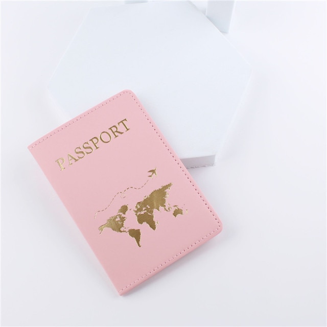 New Map Couple Pink Passport Cover | Passport Cover
