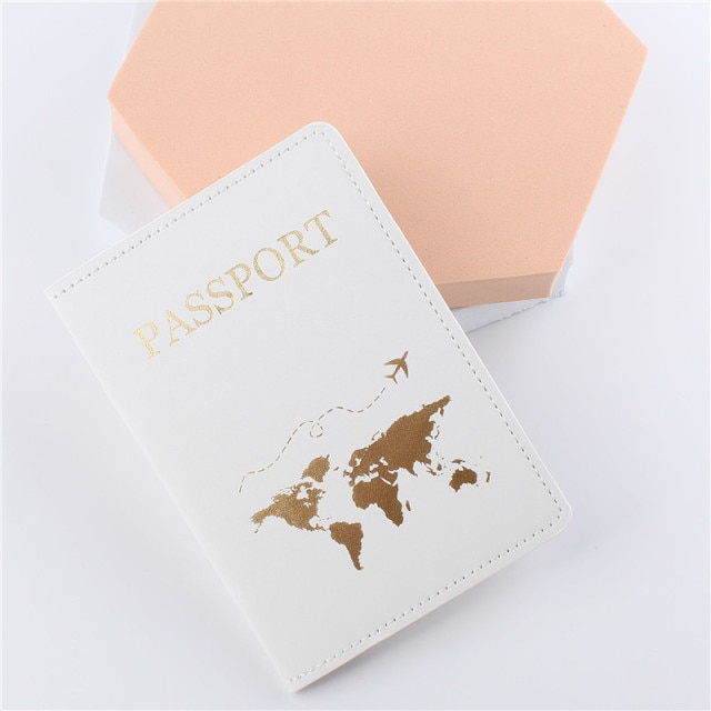 New Map Couple White Passport Cover | Passport Cover