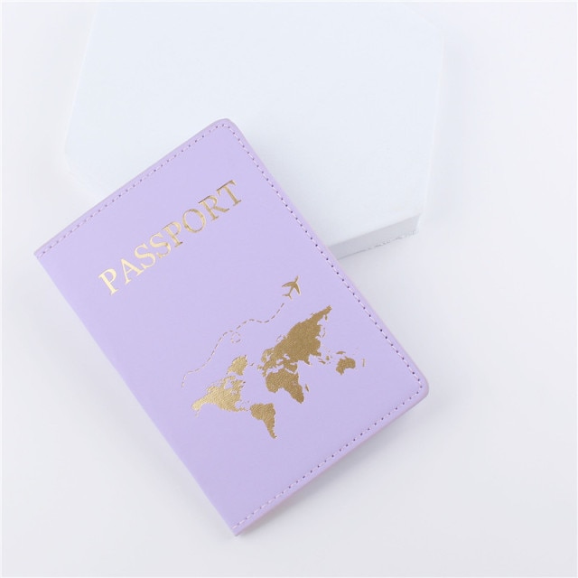 New Map Couple Purple Passport Cover | Passport Cover
